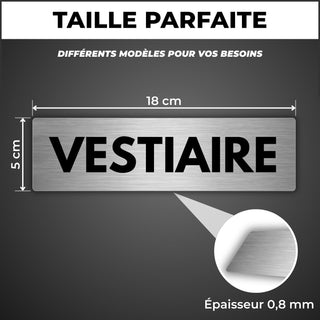 LEIASA | Plaque Vestiaire - 5x18 cm - Épaisseur 0,8 mm - Aluminium - P