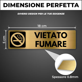 LEIASA | Segnale Vietato Fumare - 5x18 cm - Alluminio - Cartello Divie