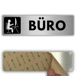 LEIASA | Schild Büro - 5x18 cm - Aluminium - Türschild Büroraum - Hinw