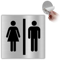 LEIASA | Schild WC Herren Damen - 10x10 cm - Aluminium - Hinweisschild Toilette Herren Damen - Türschild Unisex WC - Beschilderung WC Gemeinsam - Dicke 0,8 mm - (Toilette)