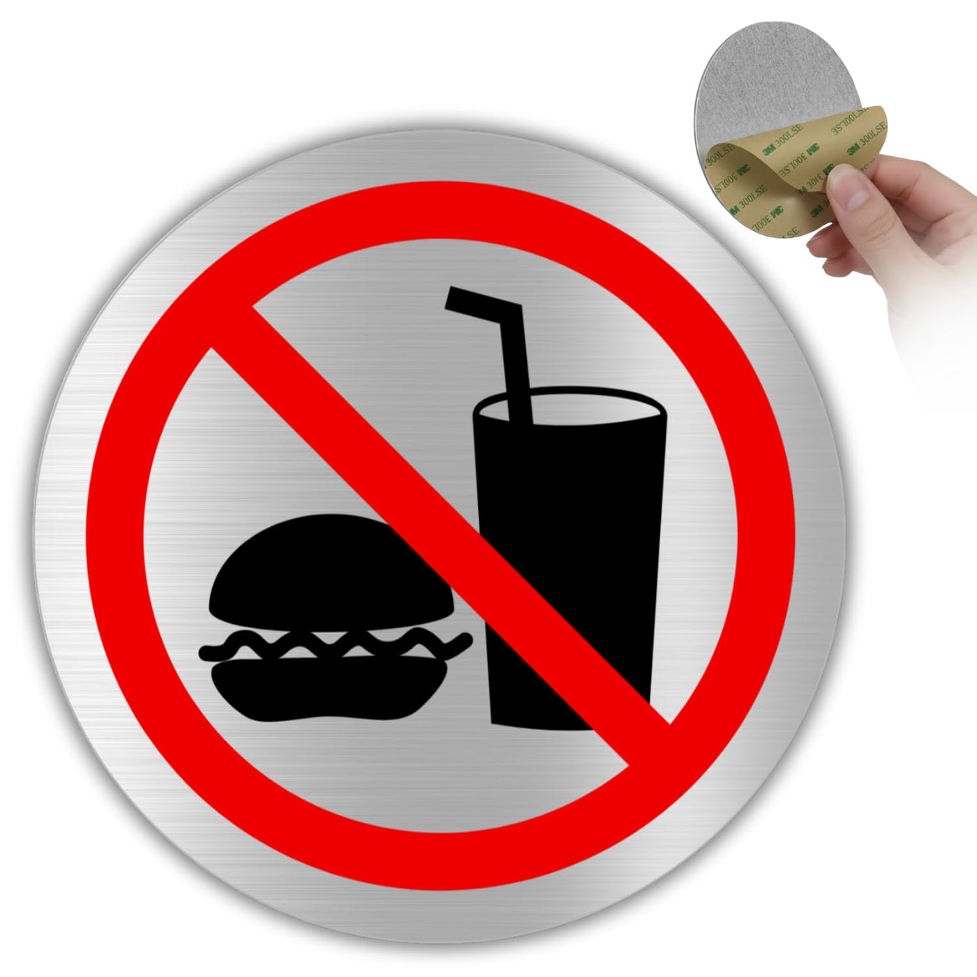 LEIASA | Panneau Interdit de Manger - Ø 10 cm - Aluminium - Sans Nourr