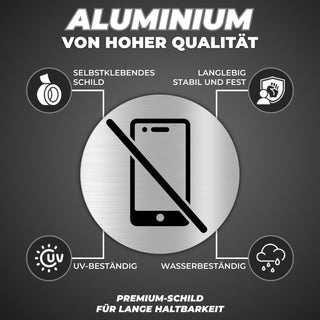 LEIASA | Selbstklebendes „Kein Handy“-Schild - Dicke 0,6 mm - Durchmes