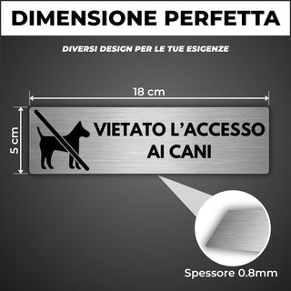 LEIASA | Segnale Adesivo Vietato l'accesso al Cani - 5x18 cm - Spessor
