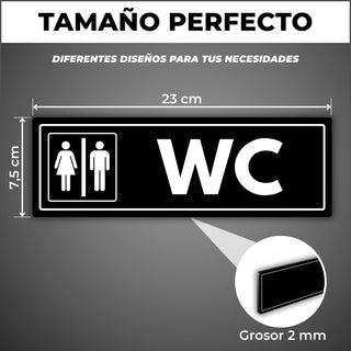 LEIASA | Segnale Bagno Uomo Donna - 7,5 x 23 cm - Spessore 2 mm - Acri