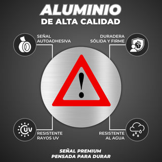 LEIASA | Cartello Attenzione Pericolo · Alluminio Ø 100 mm