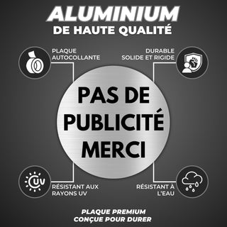 LEIASA | Panneau Adhésif Publicité Non Admise - 10x10 cm - Épaisseur 0