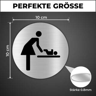 LEIASA | Klebeschild WC Frau mit Baby - Aluminium - Dicke 0,6 mm - Dur