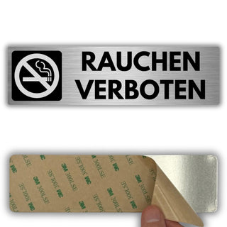 LEIASA | Schild Rauchen Verboten - 5x18 cm - Aluminium - Warnschild Ni