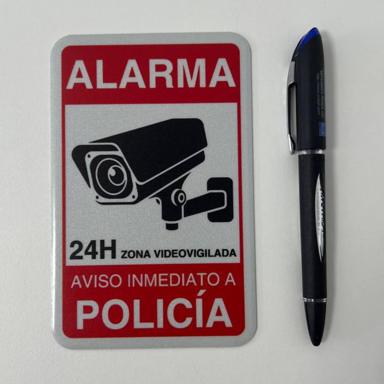 LEIASA | Cartel Videovigilancia - 9x14 cm - Reflectante - Fabricado Aluminio - Grosor 0.6 mm - Cartel Zona Videovigilada - Entrada Vigilada - Policia