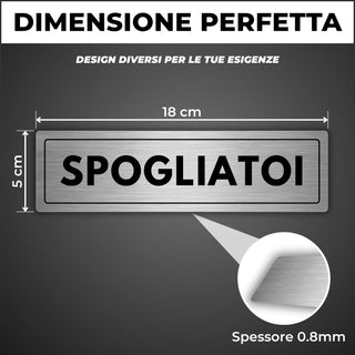 LEIASA | Segnale Spogliatoio - 5 x 18 cm - Spessore 0,8 mm - Alluminio