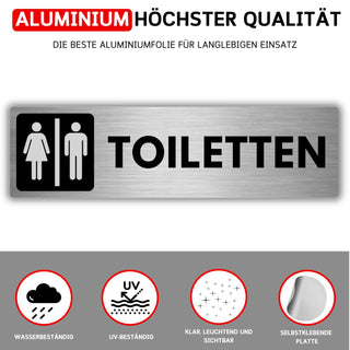 LEIASA | Selbstklebendes Schild Herren-Damen-WC - 5x18 cm - Dicke 0,8 