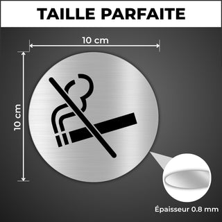 LEIASA | Panneau Adhésif Interdiction de Fumer - Diamètre Ø 100 mm - É