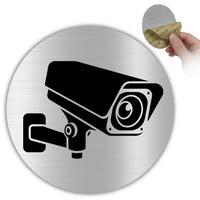 LEIASA | Schild Videoüberwachung - 10x10 cm - Aluminium Silber - Warnschild Überwachungskamera - Aufkleber Sicherheit - Quadratisch - Robust - Wetterfest - Grosor 0.8mm - (Videosignal)