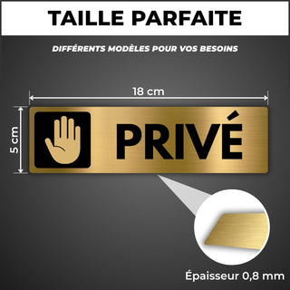 LEIASA | Panneau Privé - 5x18 cm - Aluminium - Ne Pas Entrer Halte Int