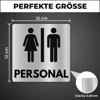 LEIASA | Schild WC Personal - 12x12 cm - Aluminium - Personaltoilette 