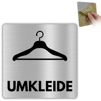 LEIASA | Schild Umkleide - 12x12 cm - Aluminium - Umkleideraum - Umkleidekabine - Garderobe - Wechselraum - Umziehraum - Sanitär - Türschild - Hinweisschild - Dicke 0,8 mm - (Umkleide)
