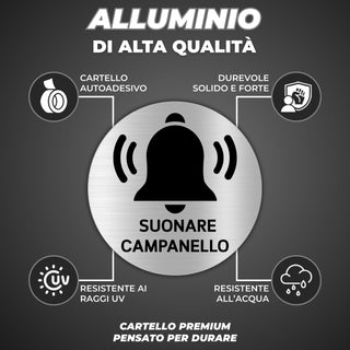 LEIASA | Segnale Adesivo Suonare Campanello - Diametro Ø 100 mm - Spes