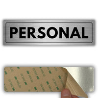 LEIASA | Schild Personal - 5 x 18 cm - Stärke 0,8 mm - Aluminium - Selbstklebende Platte - Zutritt Nur Für - Interner Bereich - (Personal)