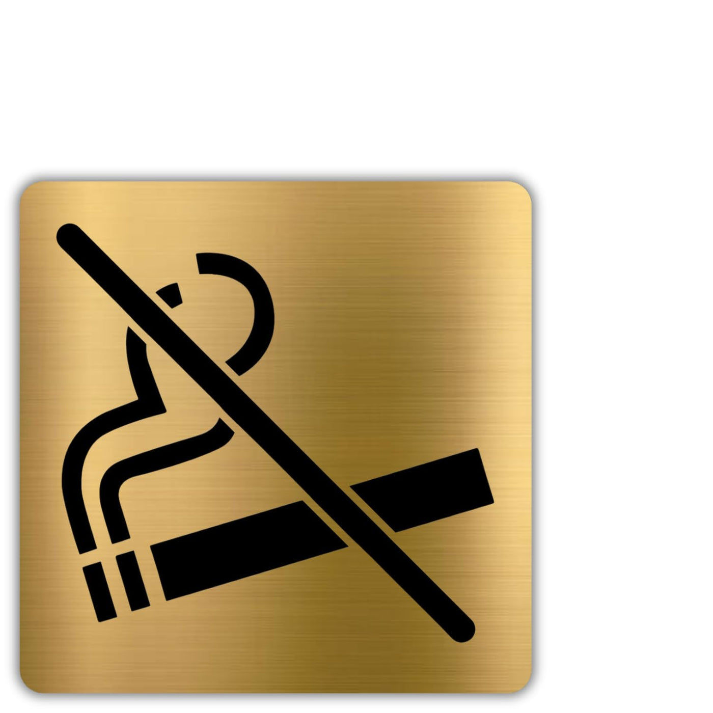 LEIASA | Rauchen Verboten Schild - 10x10 cm - Aluminium Gold - Nichtra