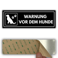 LEIASA | Acrylschild Vorsicht Hund - 7,5 x 23 cm - Stärke 2 mm - Acryl - Selbstklebend - Warnschild Hund - Türschild - (Achtung Hund)