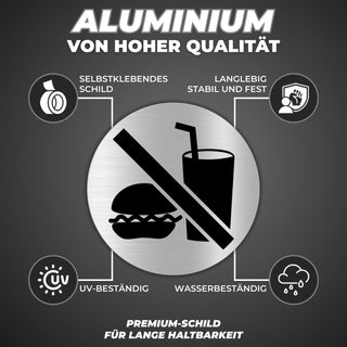 LEIASA | Selbstklebendes „Essen verboten“-Schild - Dicke 0,6 mm - Durc
