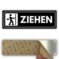 LEIASA | Acrylschild Ziehen - 7,5 x 23 cm - Stärke 2 mm - Acryl - Selbstklebend - Tür ziehen - Türschild - (Tür Ziehen)
