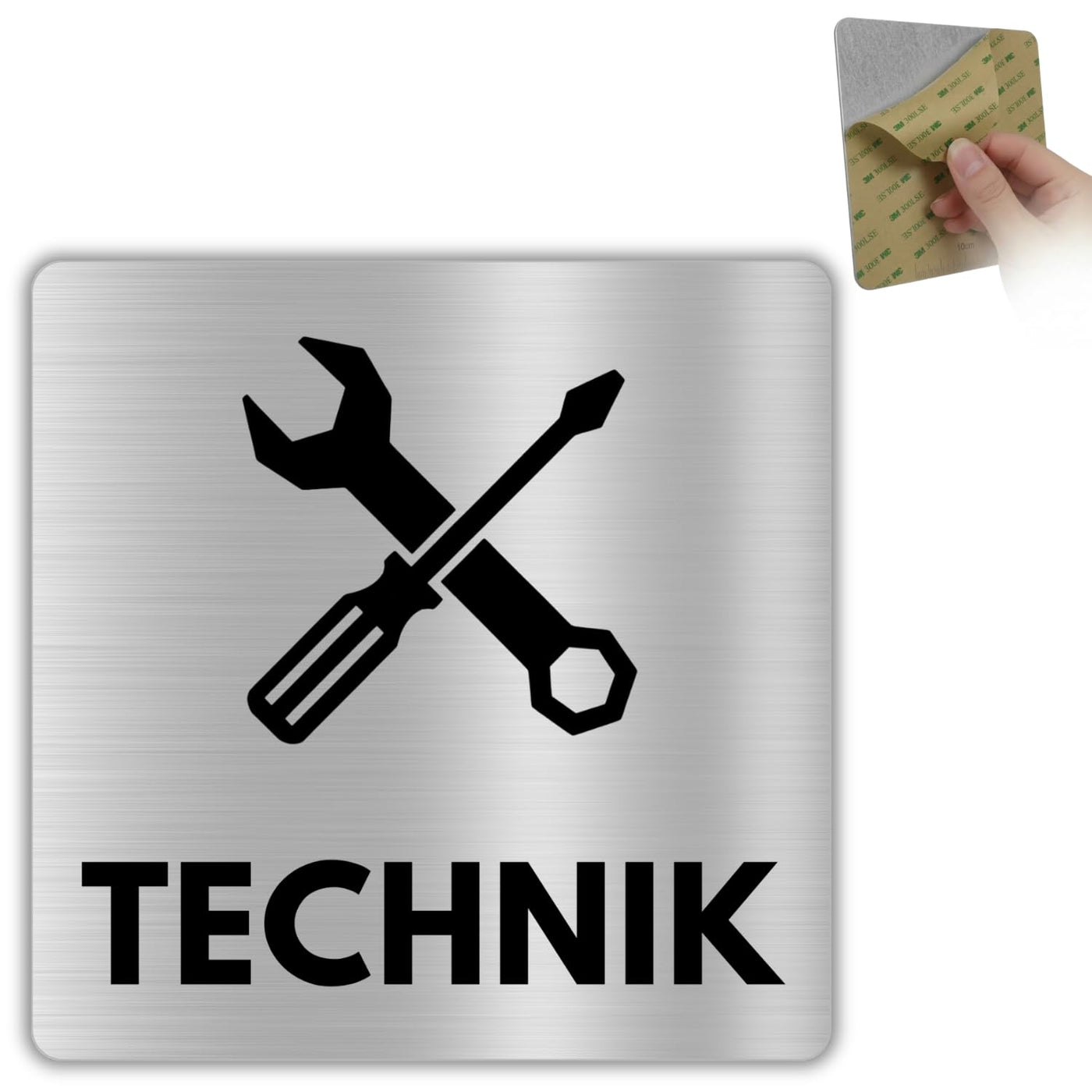 LEIASA | Schild Technik - 12x12 cm - Aluminium - Technikraum - Heizung