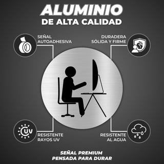 LEIASA | Panneau Bureau - Ø 100 mm - Aluminium - Espace de Travail Ron