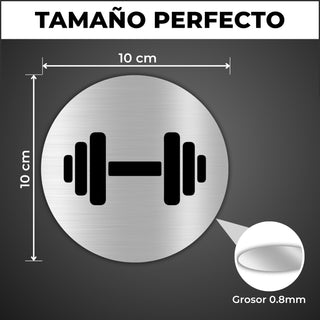 LEIASA | Panneau Salle de Sport - Ø 100 mm - Aluminium - Espace Muscul