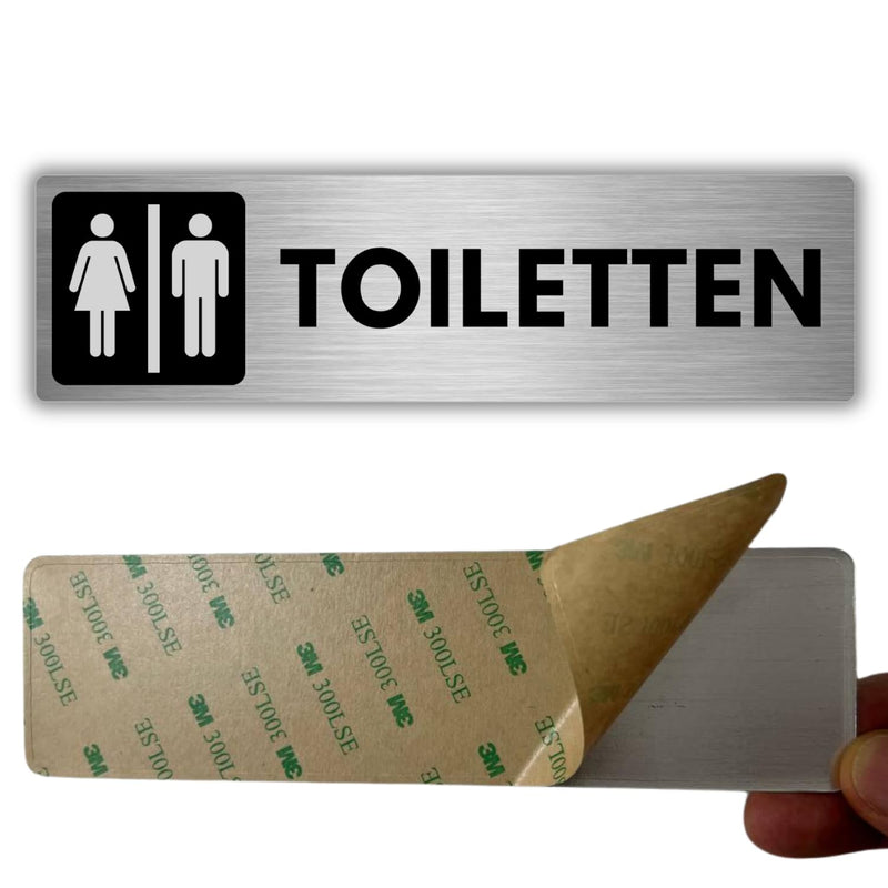 LEIASA | Selbstklebendes Schild Herren-Damen-WC - 5x18 cm - Dicke 0,8 