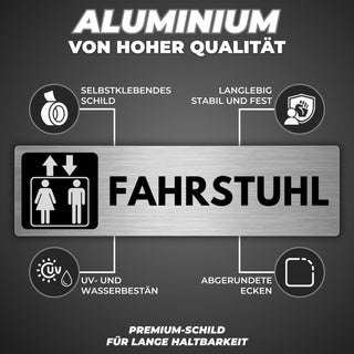 LEIASA | Schild Fahrstuhl - 5x18 cm - Aluminium - Türschild Aufzug - H