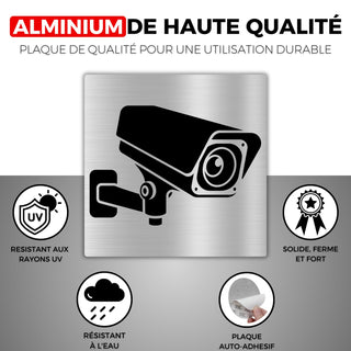 LEIASA | Panneau Autocollant Caméra de Vidéosurveillance - 10x10 cm - 