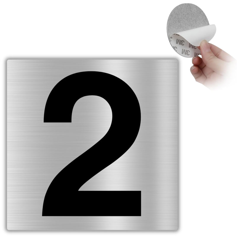 LEIASA | Hausnummer Selbstklebend - 10x10 cm - Aluminium - Schild Apar