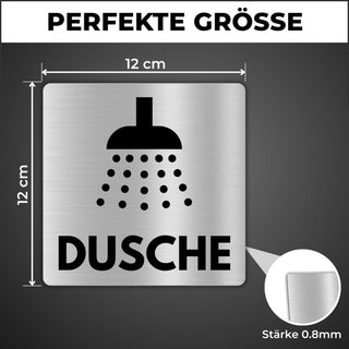 LEIASA | Schild Dusche - 12x12 cm - Aluminium - Duschraum - Duschkabin