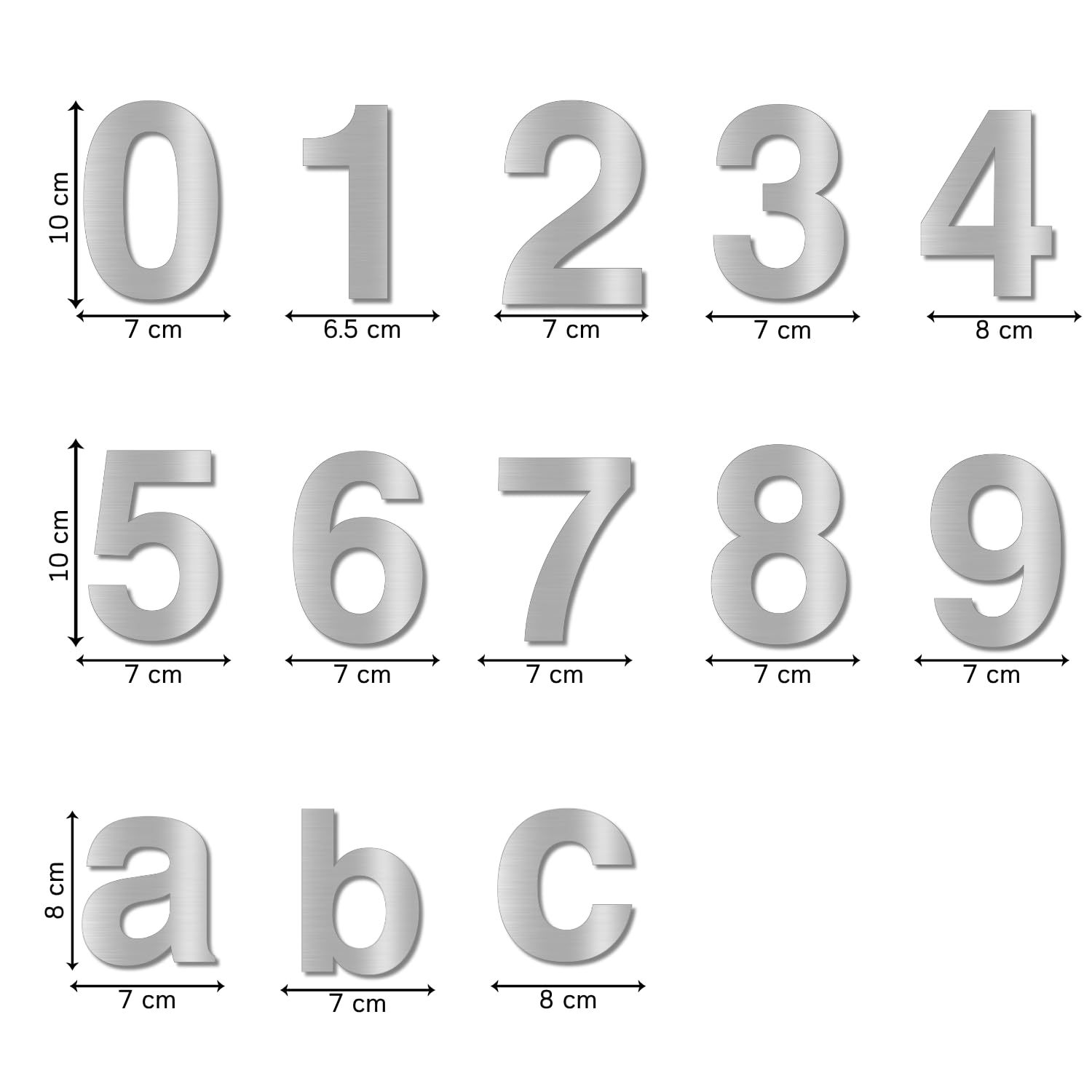 LEIASA | Numéro Adhésif Maison - 100 mm - Acier Inoxydable 304 - Nº B 