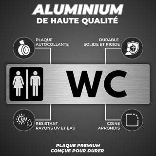 LEIASA | Panneau WC Unisexe Homme Femme - 5 x 18 cm - Épaisseur 0,8 mm