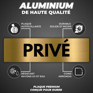 LEIASA | Panneau Privé - 5x18 cm - Aluminium - Zone Privée Accès Restr