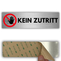 LEIASA | Schild Kein Zutritt - 5x18 cm - Aluminium - Warnschild Verboten - Türschild Betreten Untersagt - Hinweisschild Zugang Gesperrt - Kein Durchgang - Dicke 0,8 mm - (Kein Zutritt)