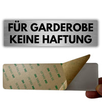 LEIASA | Selbstklebendes Schild Keine Haftung in der Umkleide - 5x18 cm - Dicke 0,8 mm - Aluminium - Keine - Umkleide-Schild - 3M-Klebeschild - Hinweis Keine Haftung