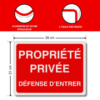 LEIASA | Panneau d'interdiction d'accès - 21x28 cm - Aluminium réfléch