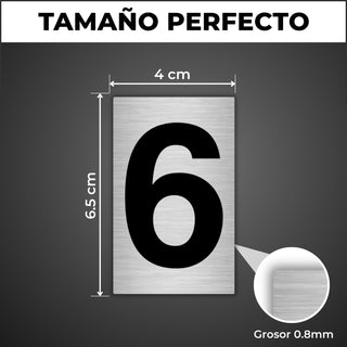LEIASA | Numero per Casa - 4x6,5 cm - Alluminio - Cifra Porta d'Ingres