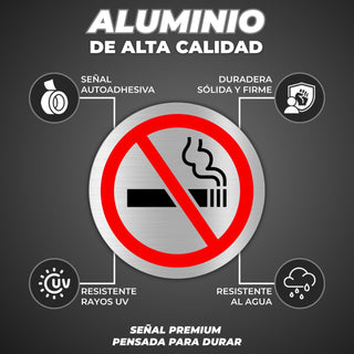 Schild Rauchen Verboten rund Aluminium Ø 10 cm | LEIASA