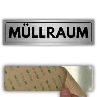 LEIASA | Schild Müllraum - 5 x 18 cm - Stärke 0,8 mm - Aluminium - Sel