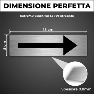 LEIASA | Schild Pfeil - 5 x 18 cm - Stärke 0,8 mm - Aluminium - Selbst