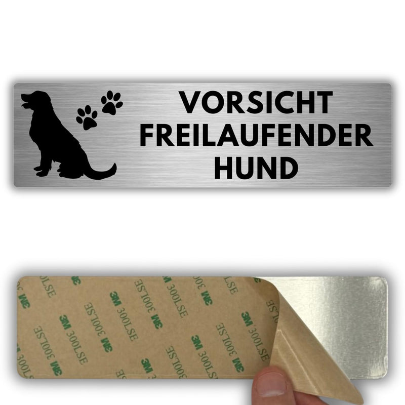 LEIASA | Schild Vorsicht Hund - 5 x 18 cm - Stärke 0,8 mm - Aluminium 