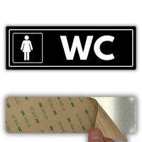 LEIASA | Acrylschild WC Damen – 7,5 x 23 cm – Stärke 2 mm – Acryl – Selbstklebend – Damentoilette – Türschild - (Damen-WC)