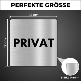 LEIASA | Schild Privat - 12x12 cm - Aluminium - Privatbereich - Privat