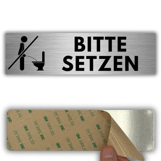 LEIASA | Schild Bitte Setzen - 5 x 18 cm - Stärke 0,8 mm - Aluminium -