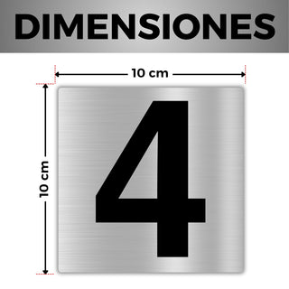 LEIASA | Numéro Maison Adhésif - 10x10 cm - Aluminium - Plaque Apparte