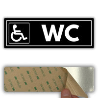 LEIASA | Acrylschild Barrierefreies WC - 7,5 x 23 cm - Stärke 2 mm - Acryl - Selbstklebend - Rollstuhlsymbol - Türschild - (Behinderten-WC)